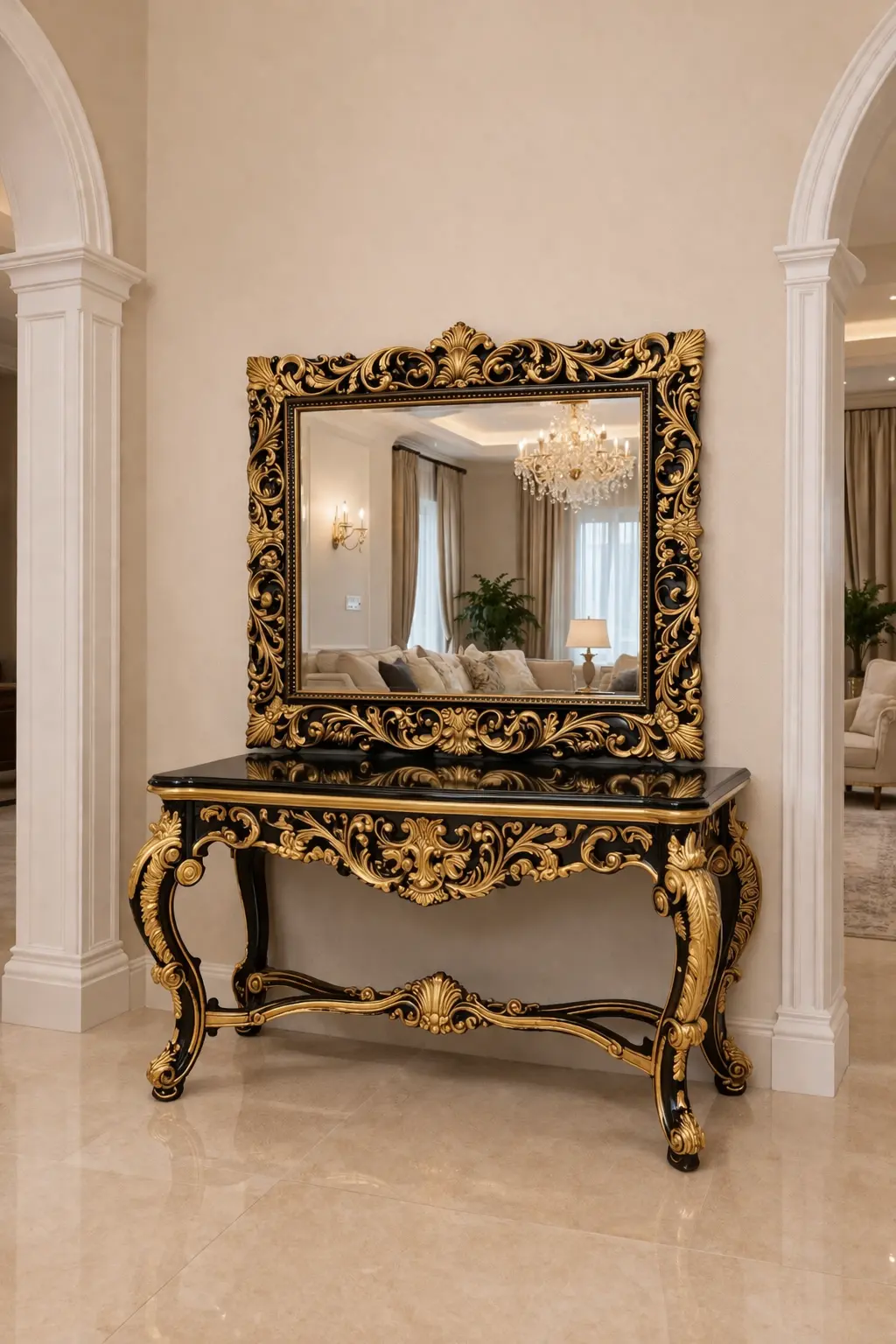 squre golden console