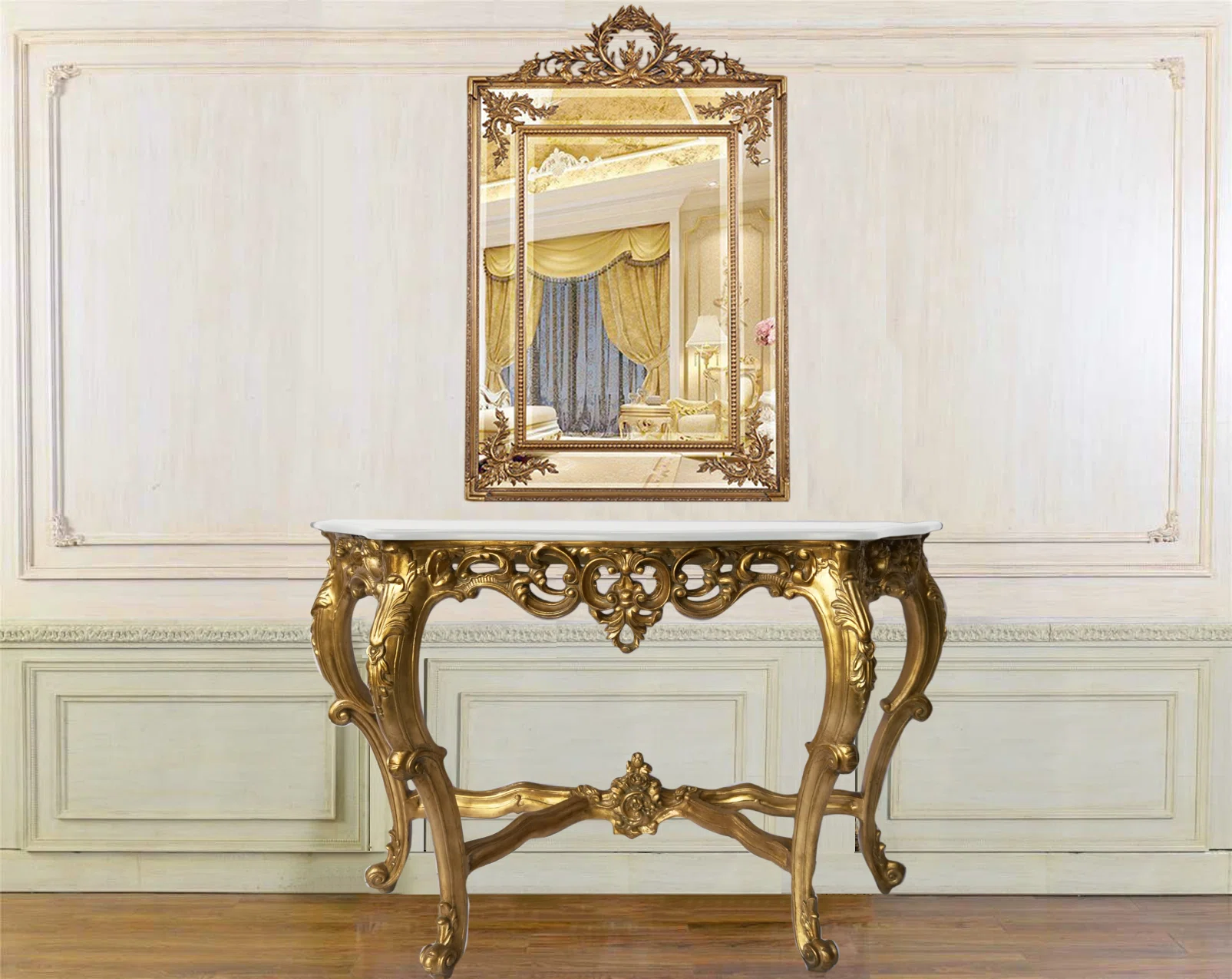 Wooden Console with mirro