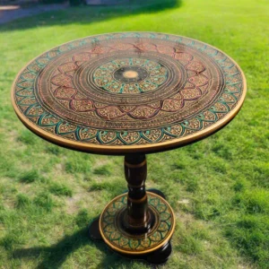 Lacquer Art Coffee Table Red Black