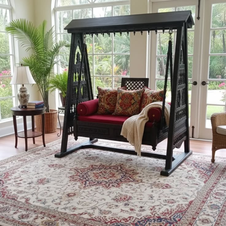 Royal Heritage Wooden Swing (Jhula) – Handcrafted Chinioti Design