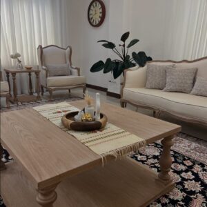 Classic Wooden Sofa Set 3+1+1 – Living Room Sofa