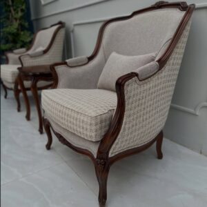 Classic Wooden Wingback Armchair – Accent Chair