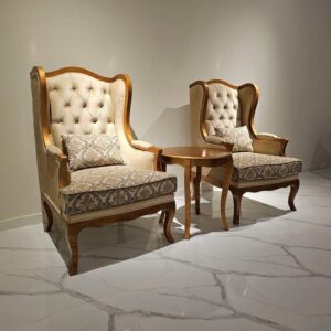 Classic Wooden Wingback Chairs (Set of 2)