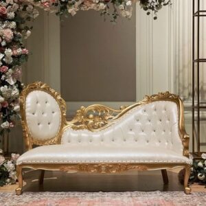 Imperial Gold Tufted Chaise Lounge