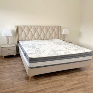 Modern Diamond‑Tufted King Size Bed