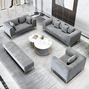 Modern Grey 5 Seater Sofa Set