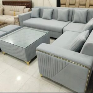 Modern L Shape Sofa Set with Center Table