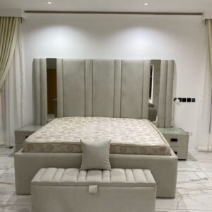 Modern Upholstered Bed with Bench