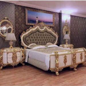 Royal Antique Gold King Size Bedroom Set