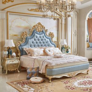 Royal Blue & Gold Luxury Bedroom Set