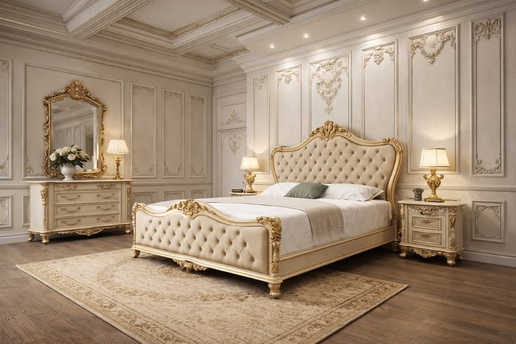 Royal Cream & Gold Bedroom Set