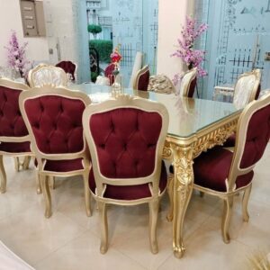 Royal Gold 8 Seater Dining Table Set