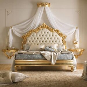 Royal Gold Carved Bed