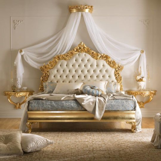 Royal Gold Carved Bed