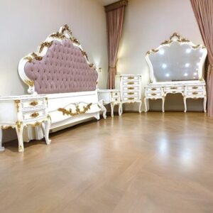 Royal White & Pink Bedroom Set